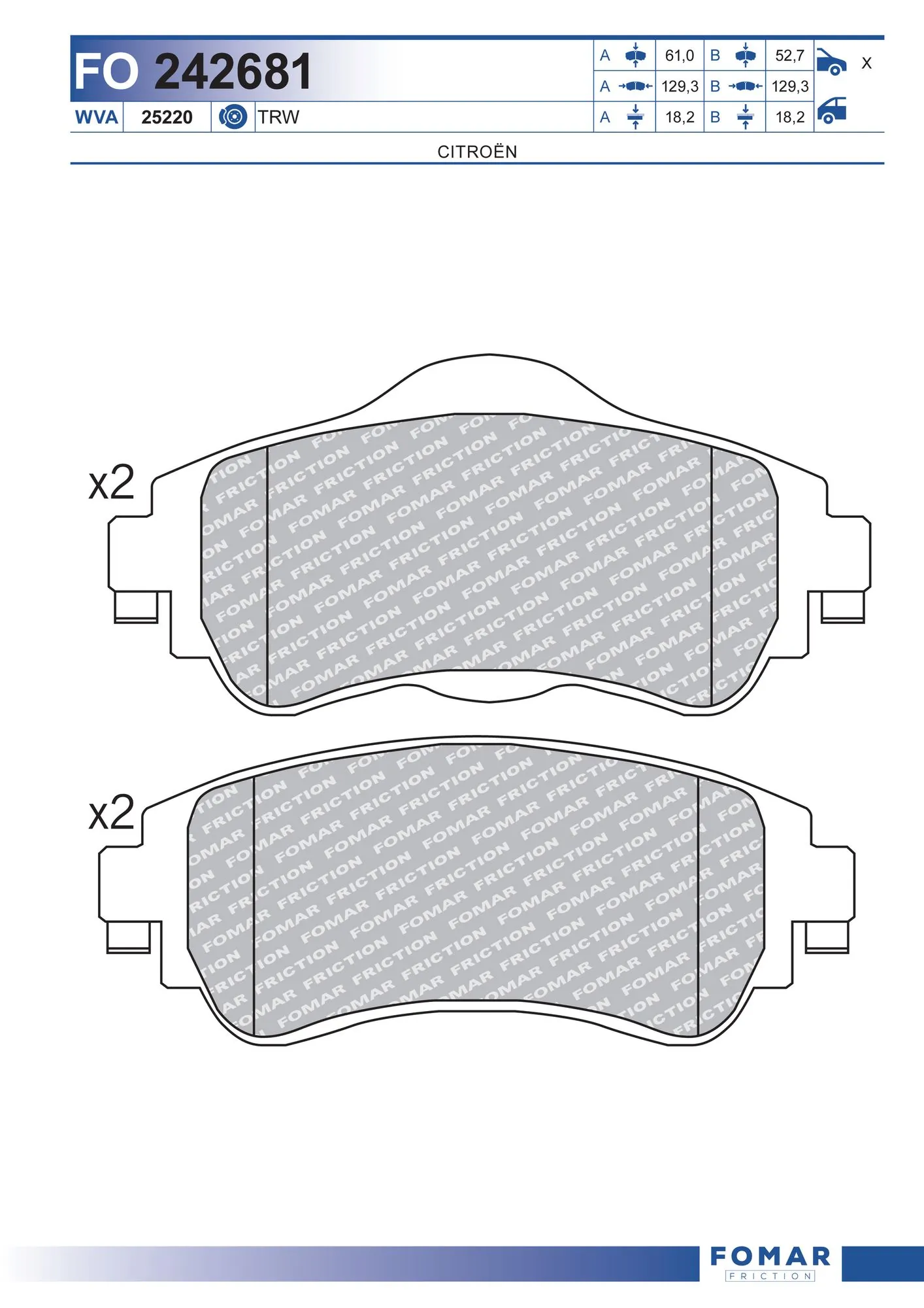 Brake Pad Set, disc brake